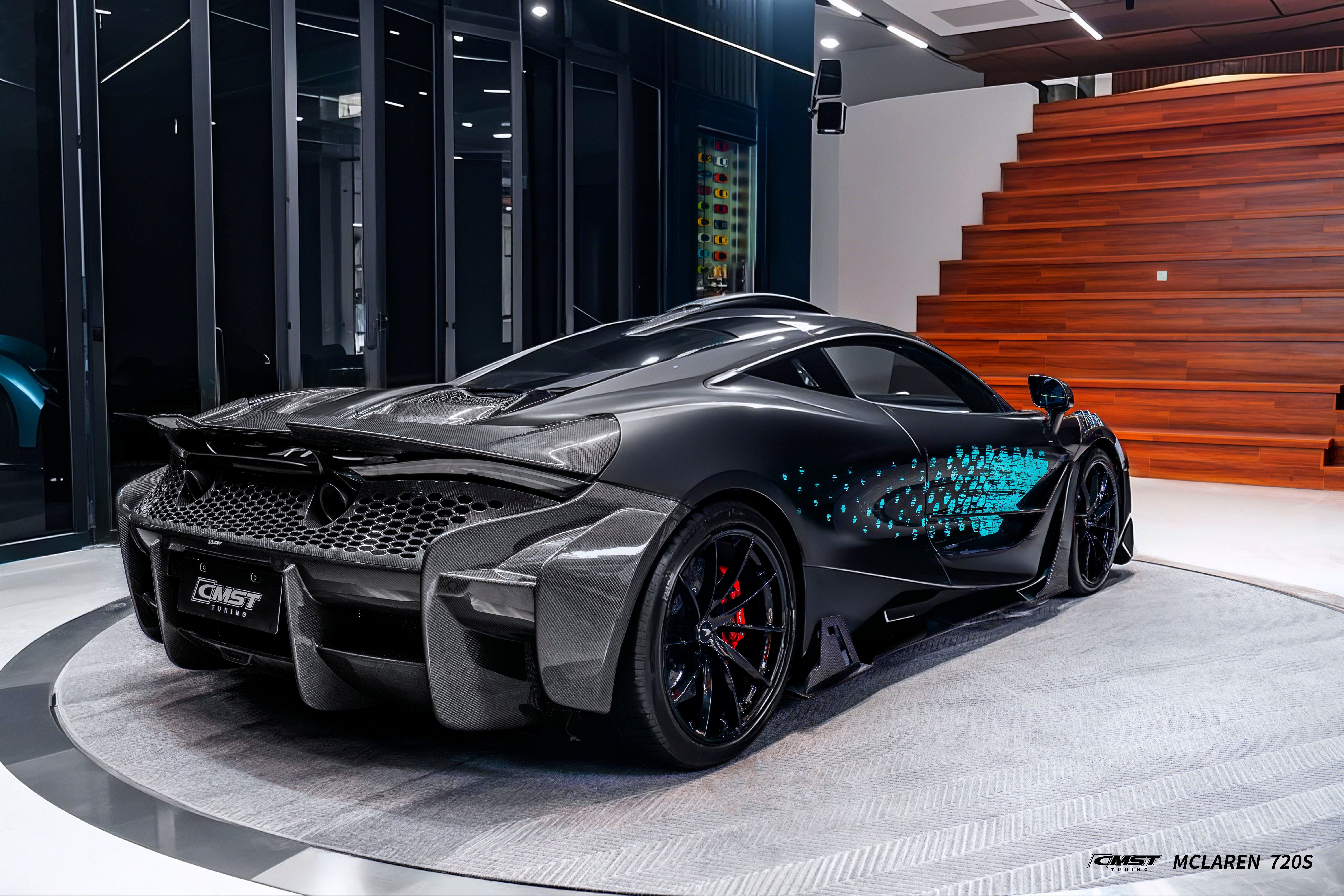 McLaren 720S 2018 2019 2020 2021 2022 2023 with Aftermarket Parts - Rear Bumper & Diffuser Carbon Fiber / FRP from CMST Tuning