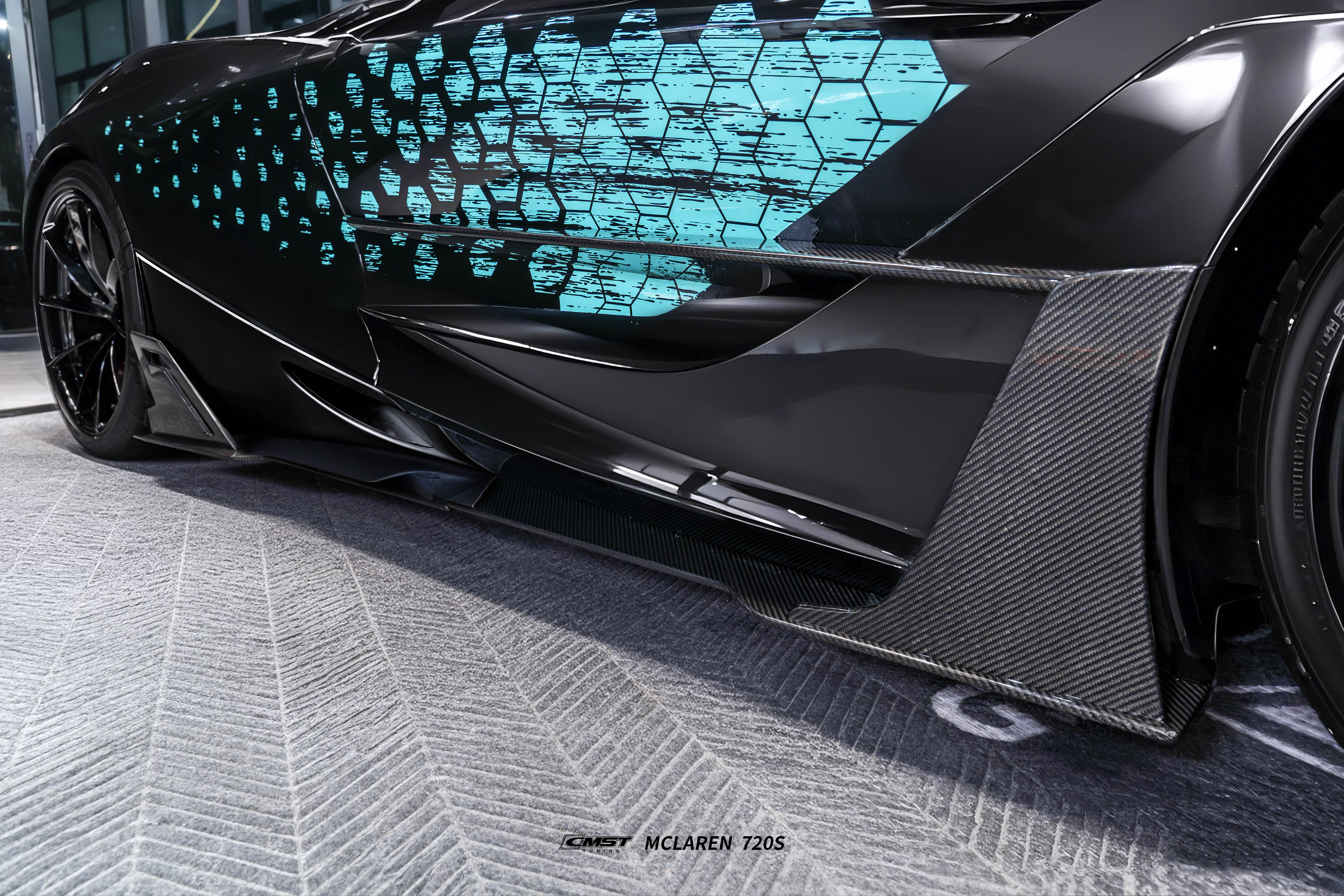 McLaren 720S 2018 2019 2020 2021 2022 2023 & 750S 2024-ON with Aftermarket Parts - Side Skirts Carbon Fiber / FRP from CMST Tuning
