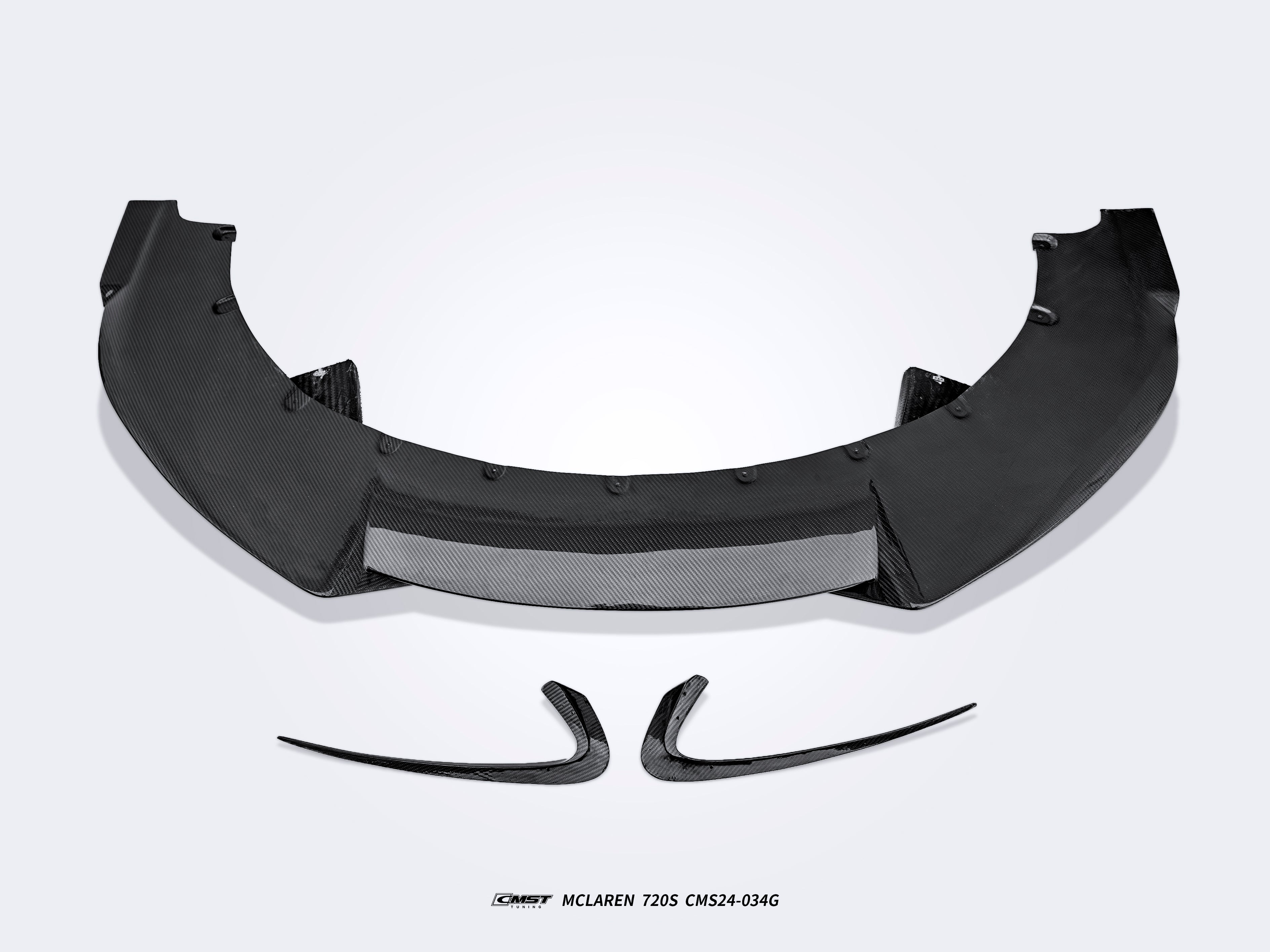 McLaren 720S 2018 2019 2020 2021 2022 2023 with Aftermarket Parts - V2 Front Lip Carbon Fiber / FRP from CMST Tuning