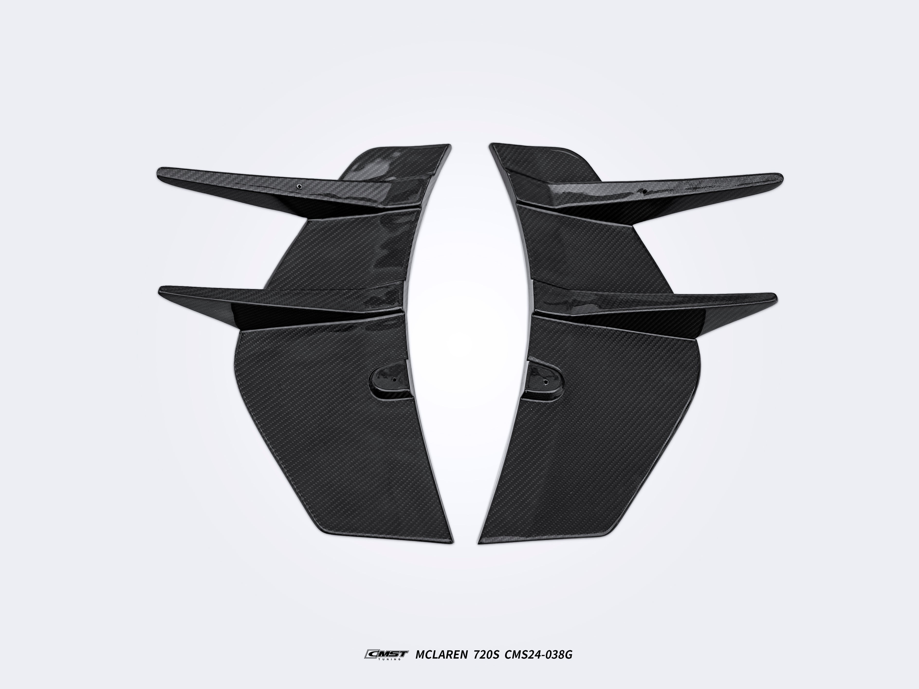 McLaren 720S 2018 2019 2020 2021 2022 2023 with Aftermarket Parts - Rear Bumper Side Valences Carbon Fiber / FRP from CMST Tuning