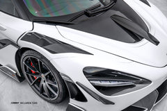 McLaren 720s 2018 2019 2020 2021 2022 2023 & 765LT 2021 2022 & 750s 2024 with Aftermarket Parts - 765lt Conversion Front Bumper & Front Lip Carbon Fiber / FRP from CMST Tuning