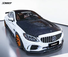 Mercedes Benz AMG C43 C300 W205 2019-2023 (C300 requires sports package front bumper) with Aftermarket Parts - Upper Valences Carbon Fiber / FRP from CMST Tuning
