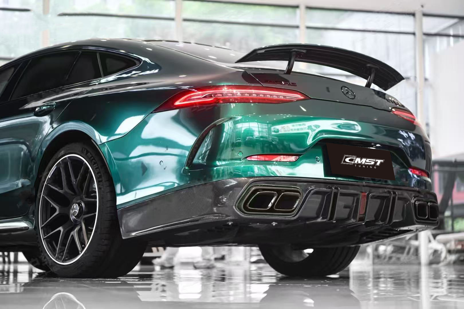 Mercedes Benz AMG GT 4 Door GT53 GT43 GT50 X290 2019-ON with Aftermarket Parts - Rear Diffuser & Exhaust Tips Carbon Fiber / FRP from CMST Tuning