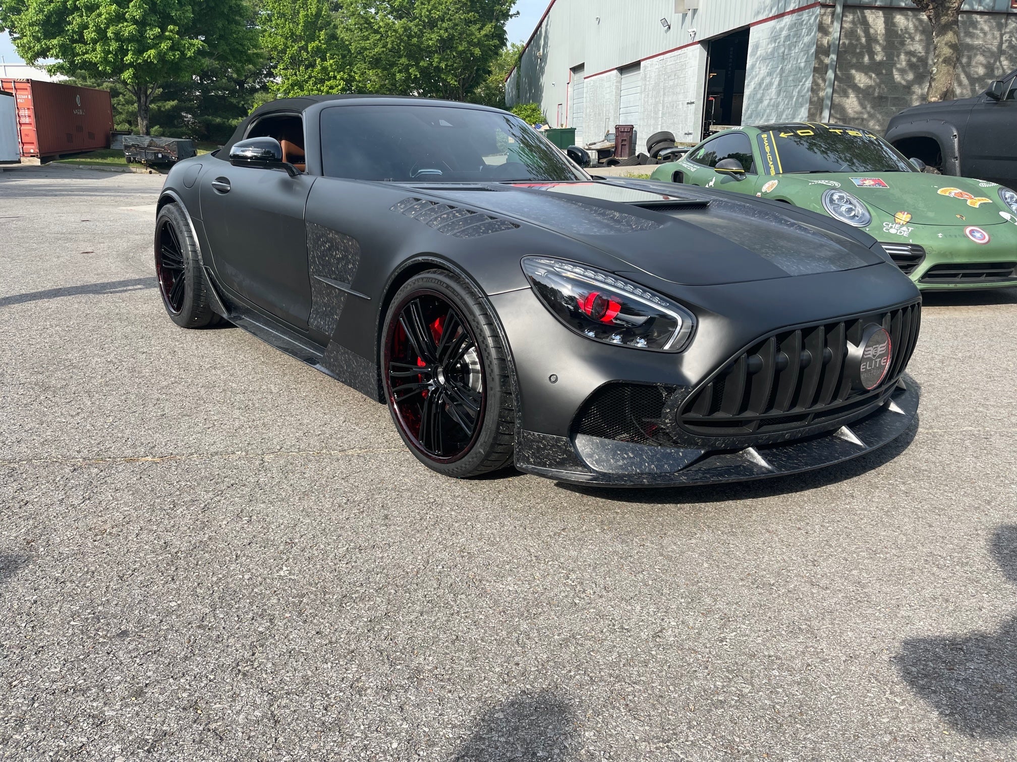 Mercedes Benz AMG GT GTS C190 2016-2021 with Aftermarket Parts - Black Series Style Side Skirts Carbon Fiber / FRP from CMST Tuning