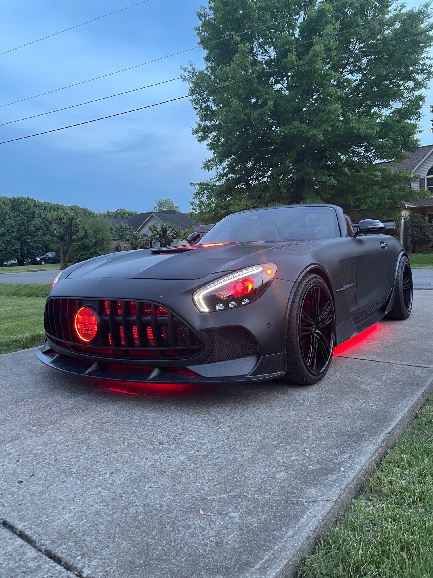 Mercedes Benz AMG GT GTS C190 2016-2021 with Aftermarket Parts - Black Series Style Side Skirts Carbon Fiber / FRP from CMST Tuning