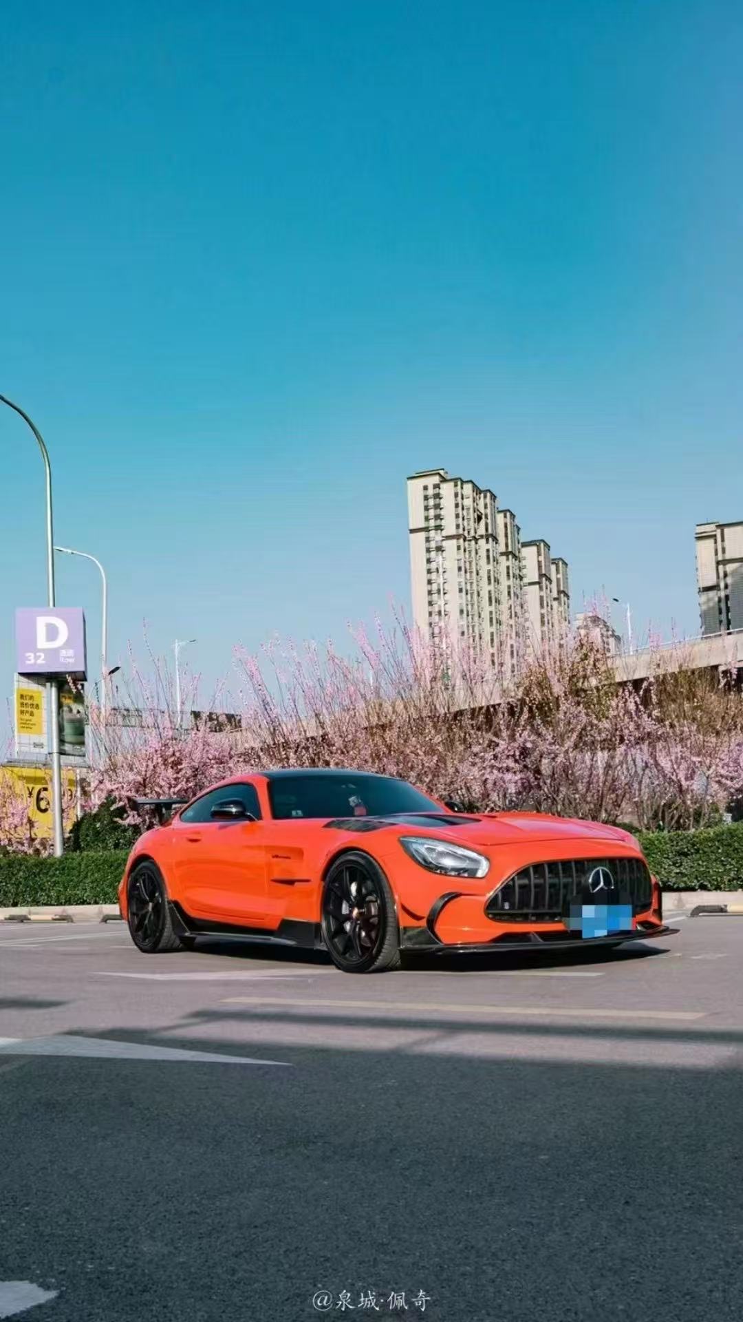 Mercedes Benz AMG GT GTS C190 2016 2017 2018 2019 2020 2021 with Aftermarket Parts - Black Series Rear Wheel Arch Trim Carbon Fiber / FRP from CMST Tuning