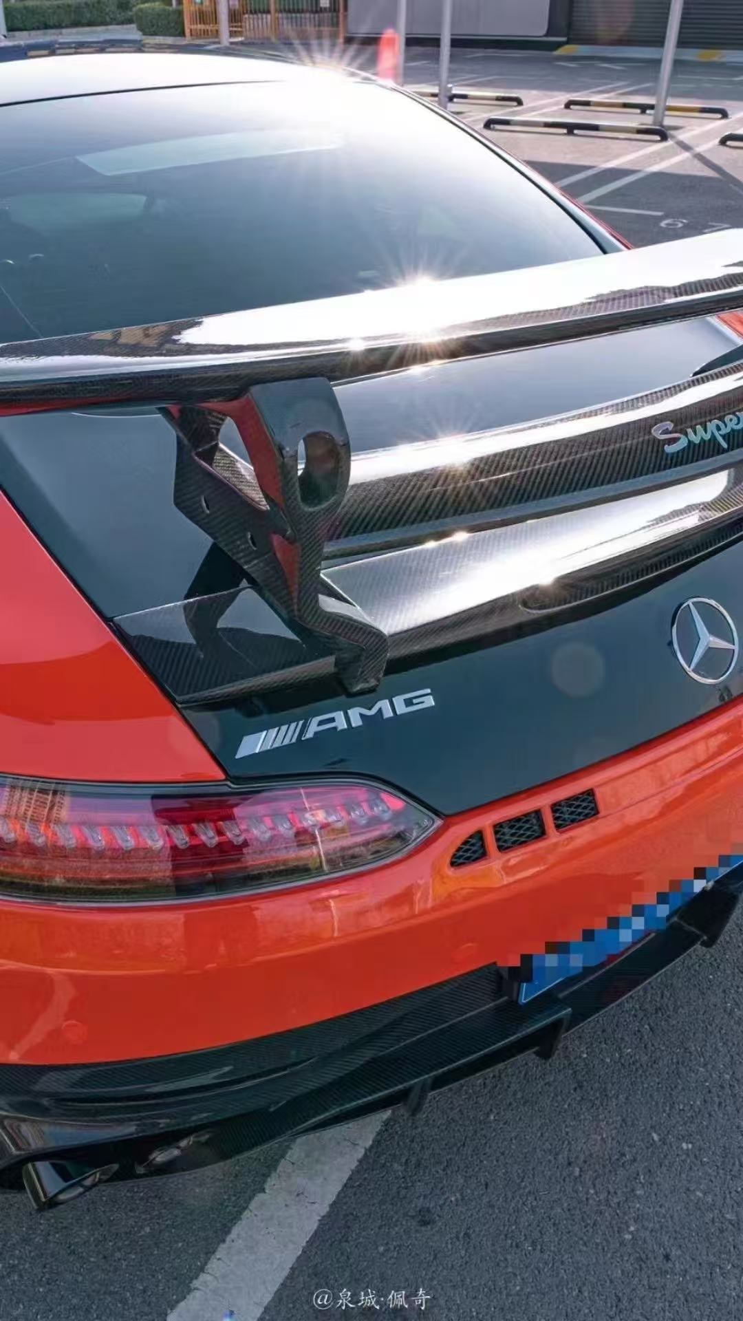 Mercedes Benz AMG GT GTS C190 2016 2017 2018 2019 2020 2021 with Aftermarket Parts - Black Series Rear Bumper & Diffuser Carbon Fiber / FRP from CMST Tuning