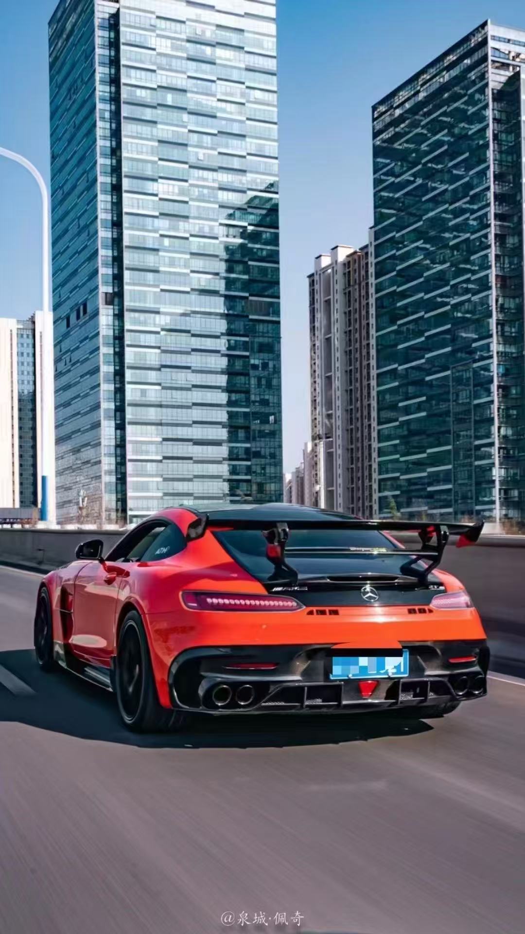 Mercedes Benz AMG GT GTS C190 2016 2017 2018 2019 2020 2021 with Aftermarket Parts - Black Series Rear Bumper & Diffuser Carbon Fiber / FRP from CMST Tuning