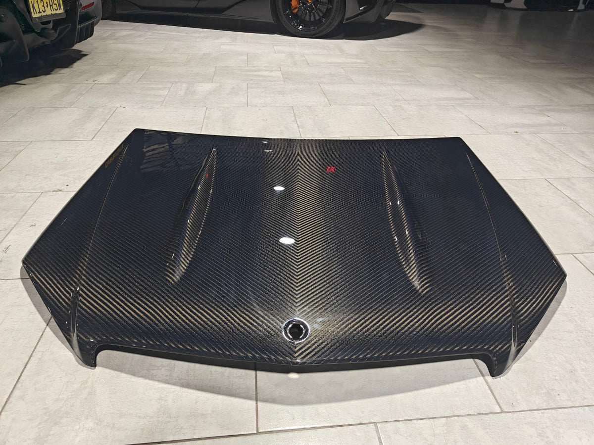 Mercedes Benz C-Class C300 C280 W204 Pre-Facelift 2007 2008 2009 2010 2011 with Aftermarket Parts - Hood Carbon Fiber from CMST Tuning
