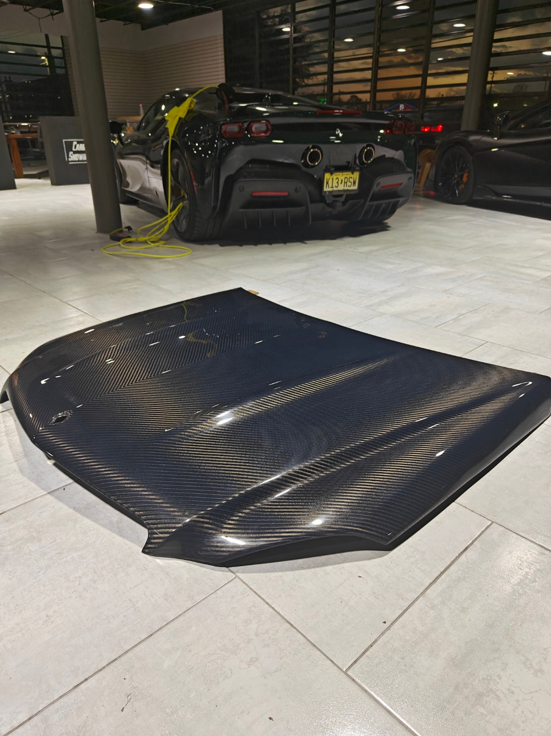 Mercedes Benz C-Class C350 C300 C250 Luxury Sport W204 Facelift 2012 2013 2014 with Aftermarket Parts - Hood Carbon Fiber from CMST Tuning