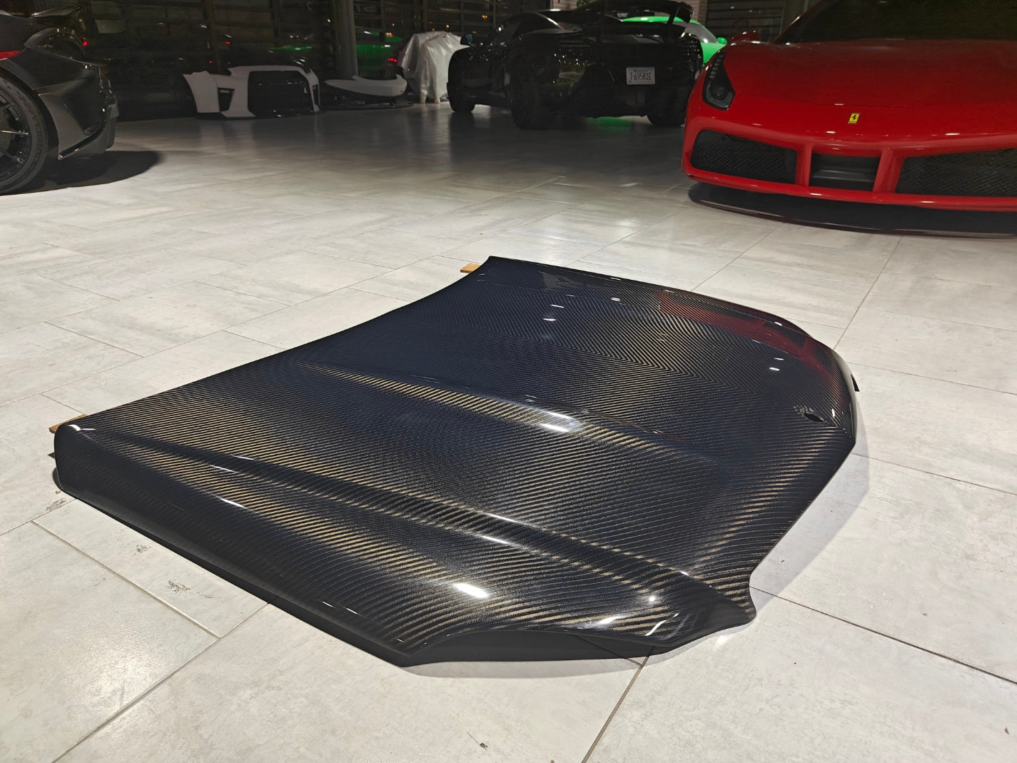 Mercedes Benz C-Class C350 C300 C250 Luxury Sport W204 Facelift 2012 2013 2014 with Aftermarket Parts - Hood Carbon Fiber from CMST Tuning
