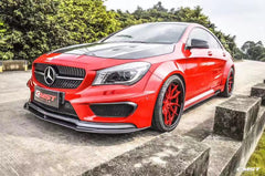 Mercedes Benz CLA45 AMG CLA250 C117 (fitment for CLA250 requires sport package bumper)  2014 2015 2016 with Aftermarket Parts - Widebody Front Wheel Archs Fender Flares & Intake Vent Valances & Rear Fender Flares Carbon Fiber / FRP from CMST Tuning