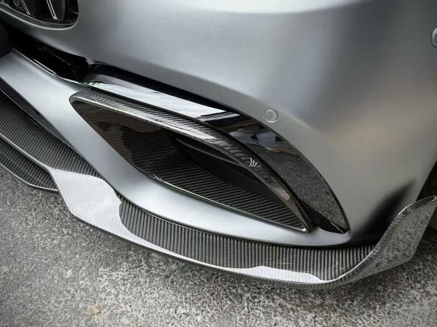 Mercedes Benz E-Class E63S E63 W213 2021-2023 with Aftermarket Parts - Carbon Fiber FRP Front Intake Vent Cover from CMST Tuning