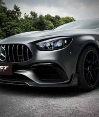Mercedes Benz E-Class E63S E63 W213 2021-2023 with Aftermarket Parts - Pre-preg Carbon Fiber FRP Front Lip Splitter from CMST Tuning