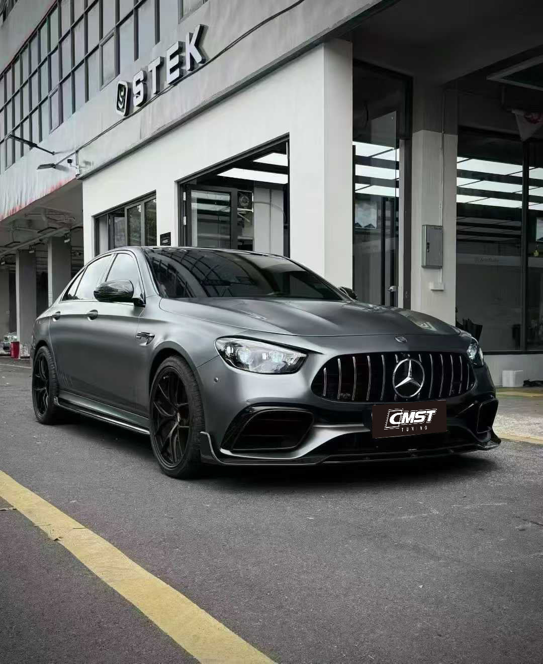 Mercedes Benz E-Class E63S E63 E53 E43 AMG E550 E450 E400 E350 E300 W213 2017 2018 2019 2020 2021 2022 2023 with Aftermarket Parts - Side Skirts Pre-preg Carbon Fiber / FRP from CMST Tuning