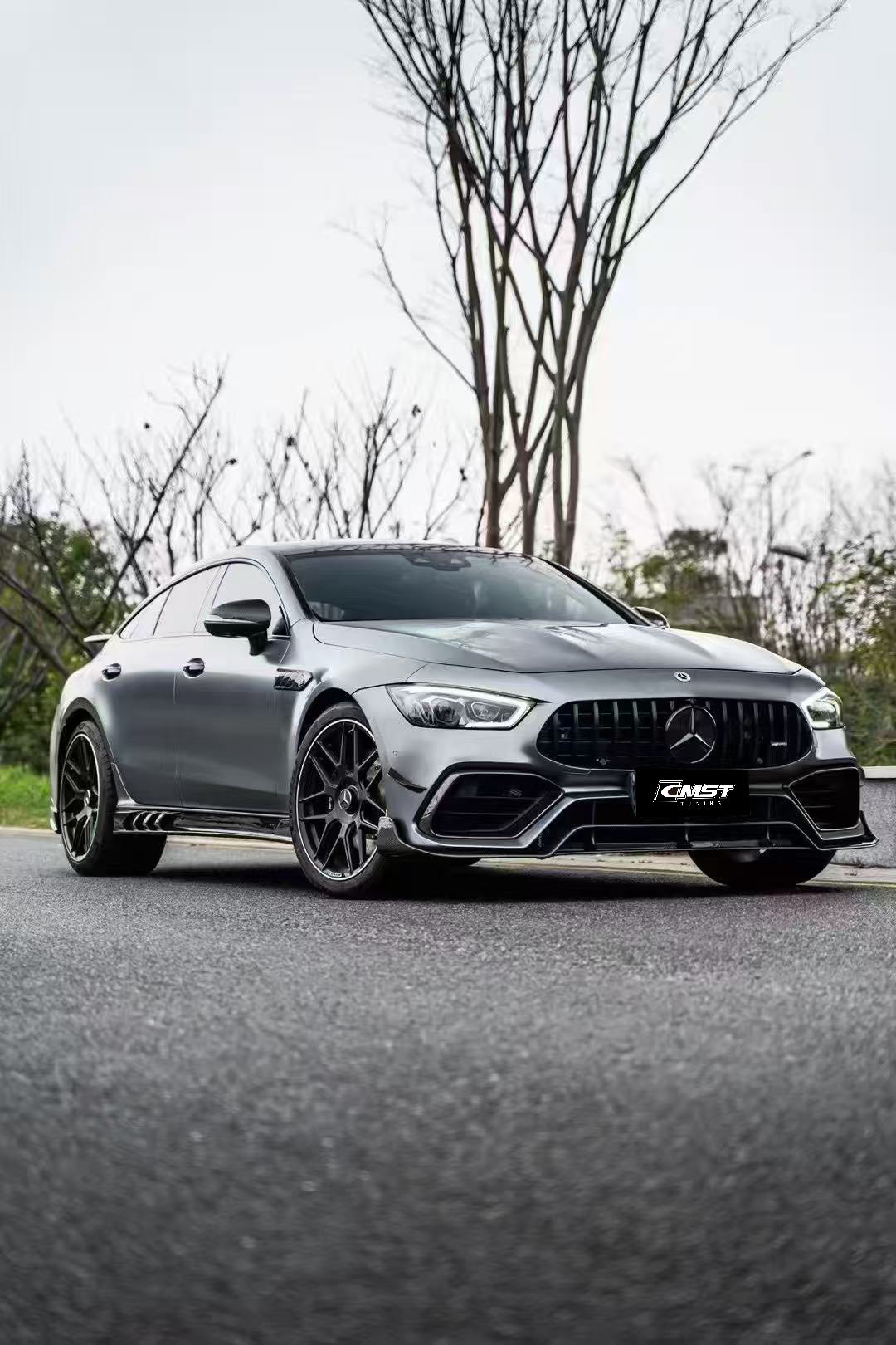 Mercedes Benz AMG GT 4 Door GT63 GT63s GT53 GT43 GT50 X290 2019 2020 2021 2022 2023 2024 with Aftermarket Parts - Front Bumper Set Carbon Fiber / FRP from CMST Tuning