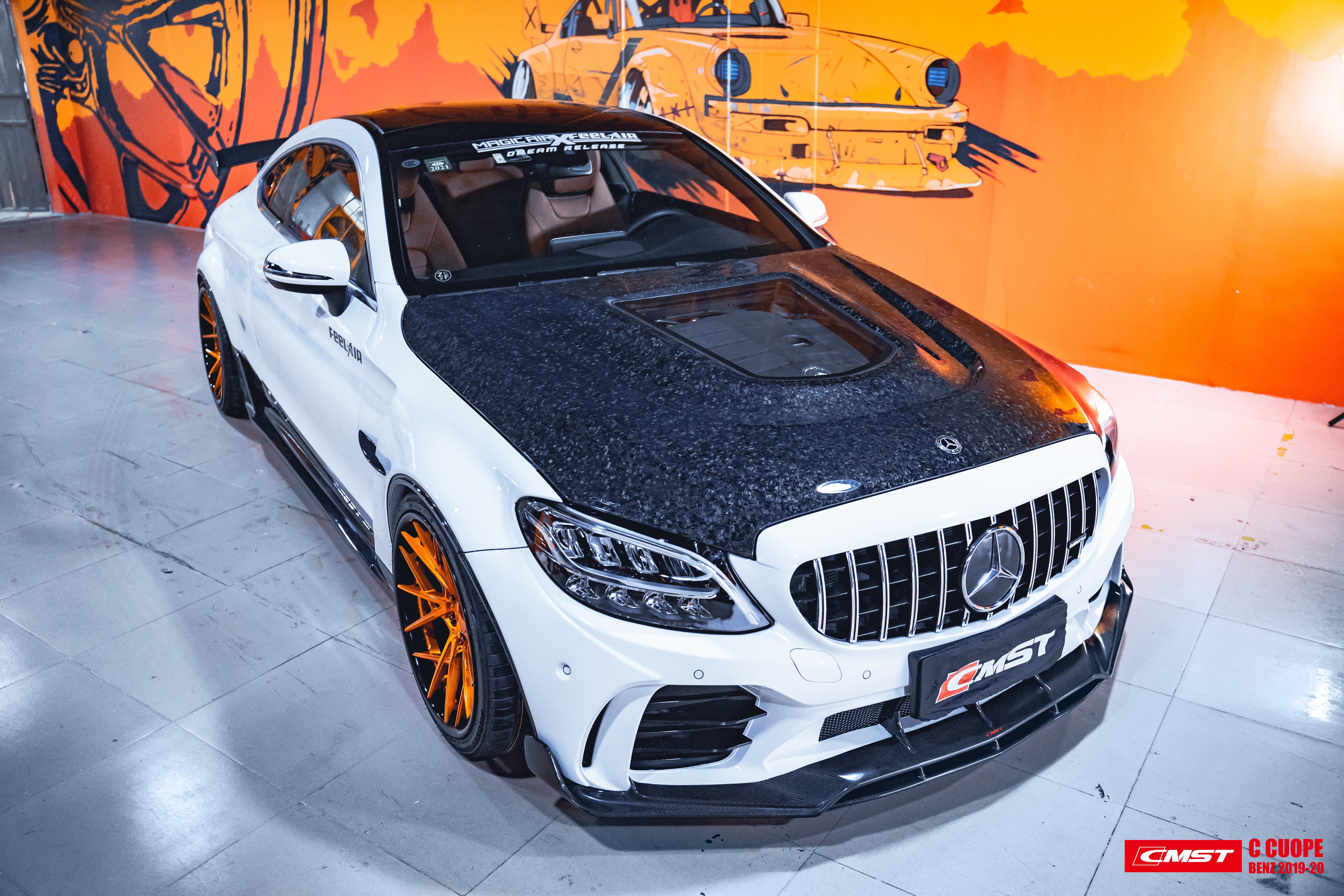 Mercedes Benz C-Class C43 AMG C300 W205 2016-2022 Coupe Convertible (suitable for both pre-facelift and facelift) with Aftermarket Parts - Side Skirts Carbon Fiber / FRP from CMST Tuning