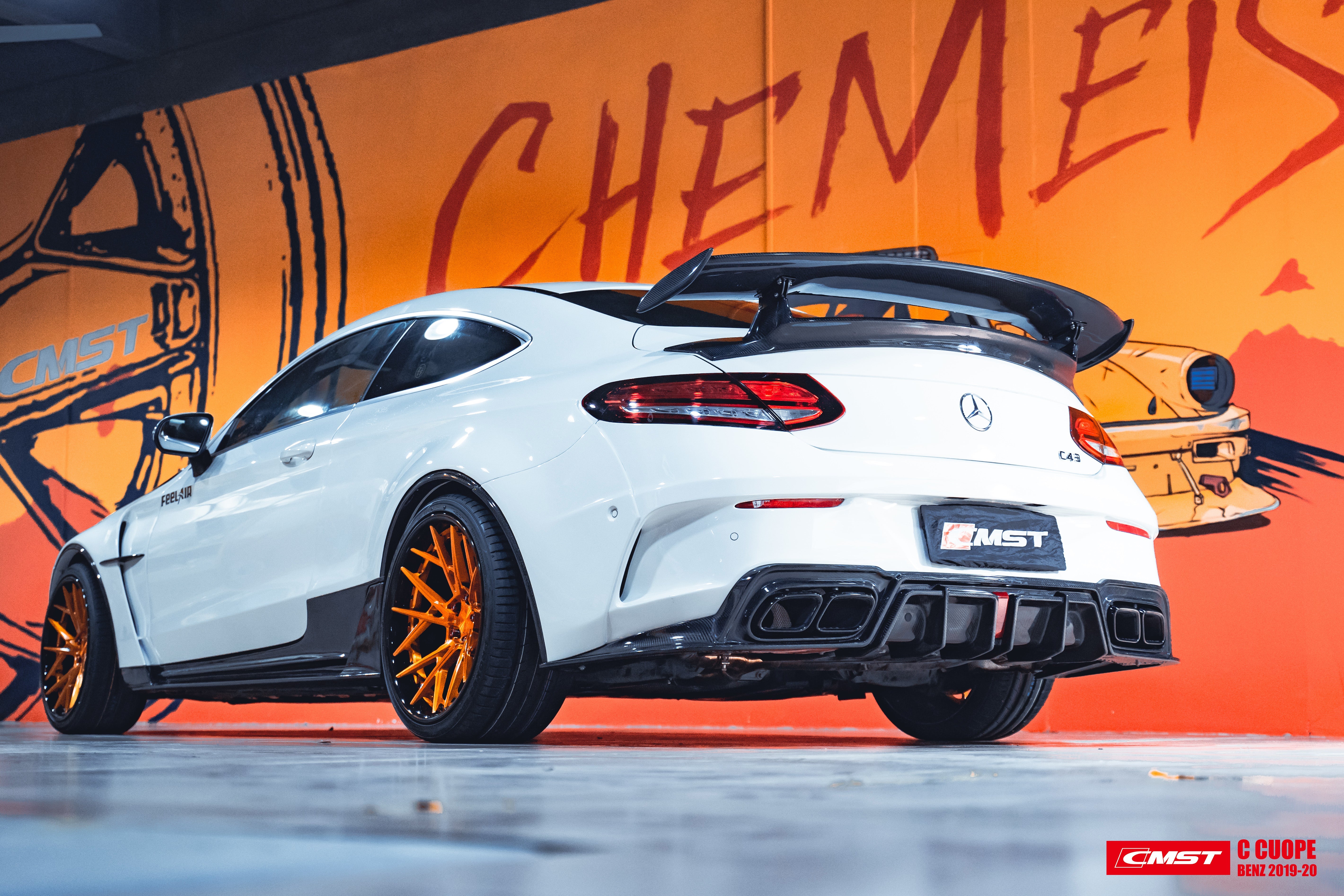 Mercedes Benz C-Class C43 AMG C300 W205 2016-2022 Coupe Convertible (suitable for both pre-facelift and facelift) with Aftermarket Parts - Widebody Fender Flares & Wheel Arches Carbon Fiber / FRP from CMST Tuning