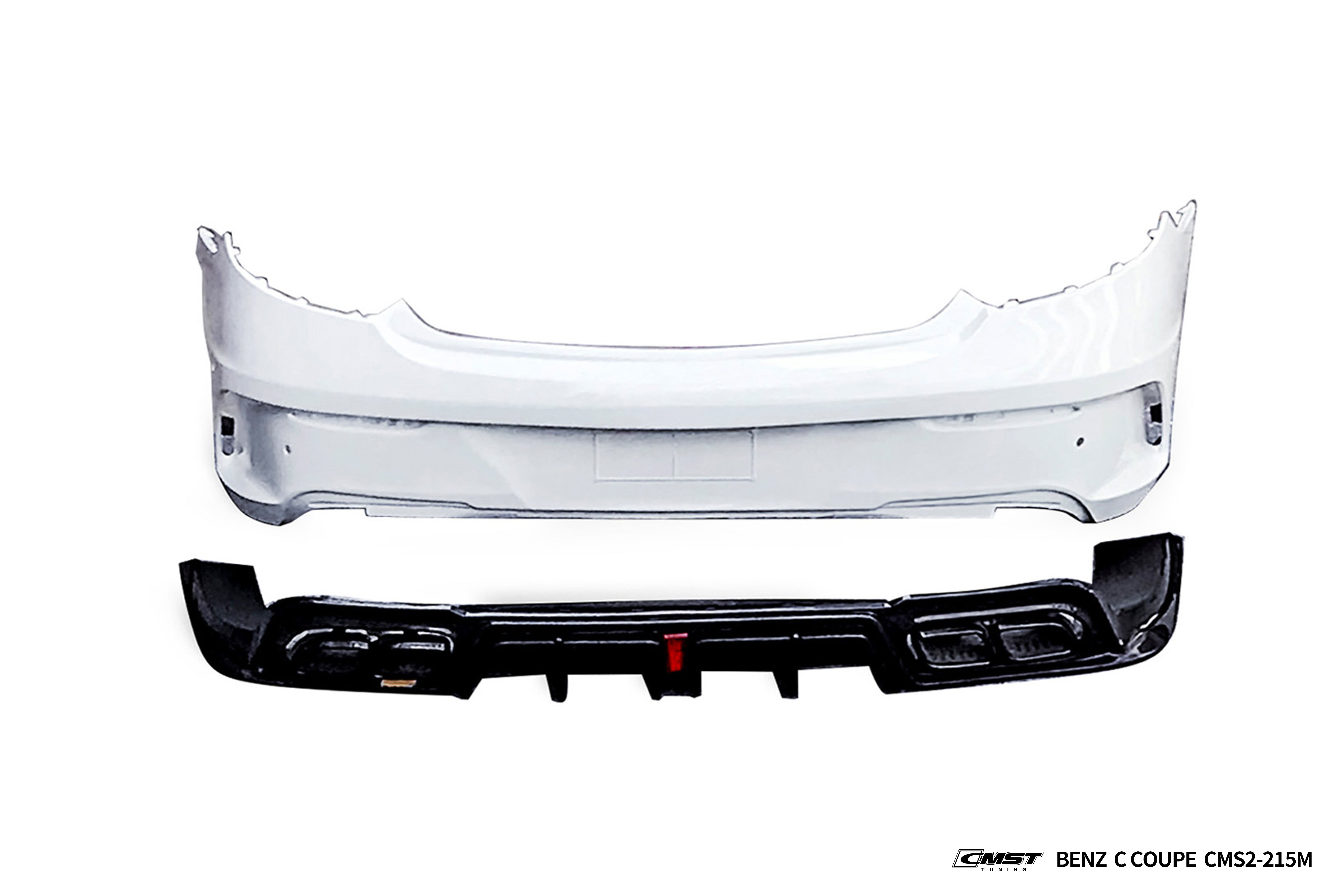 Mercedes Benz C-Class C63S C63 C43 AMG C300 W205 2016 2017 2018 2019 2020 2021 2022 Coupe Convertible & (suitable for both pre-facelift and facelift) with Aftermarket Parts - Rear Bumper & Diffuser Carbon Fiber / FRP from CMST Tuning