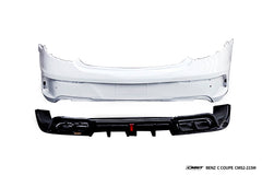 Mercedes Benz C-Class C63S C63 C43 AMG C300 W205 2016 2017 2018 2019 2020 2021 2022 Coupe Convertible & (suitable for both pre-facelift and facelift) with Aftermarket Parts - Rear Bumper & Diffuser Carbon Fiber / FRP from CMST Tuning
