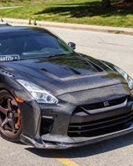 Nissan GTR Nismo Black Track Premium Base 2008 2009 2010 2011 2012 2013 2014 2015 2016 (for installation on 2017-2024 vehicles, 2008-2016 hood is recommended) & 2017 2018 2019 2020 2021 2022 2023 2024 (for installation on 2008-2016 vehicles, 2017-2024 hood is recommended) with Aftermarket Parts - TS Front Bumper & Lip (DRL included) Carbon Fiber / FRP from CMST Tuning