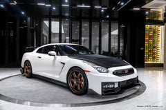 Nissan GTR R35 CBA DBA EBA 2008 2009 2010 2011 2012 2013 2014 2015 2016 2017 2018 2019 2020 2021 2022 2023 2024 (for installation on 2008-2016 vehicles, 2017-2024 hood is recommended) with Aftermarket Parts - 2024 NISMO Style Front Bumper &amp; Lip & Undertray Carbon Fiber / FRP from CMST Tuning