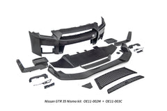 Nissan GTR R35 CBA DBA EBA 2008 2009 2010 2011 2012 2013 2014 2015 2016 2017 2018 2019 2020 2021 2022 2023 2024 (for installation on 2008-2016 vehicles, 2017-2024 hood is recommended) with Aftermarket Parts - Nismo Style Front Bumper &  Lip Carbon Fiber from CMST Tuning