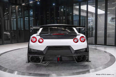 Nissan GTR R35 CBA DBA EBA 2008 2009 2010 2011 2012 2013 2014 2015 2016 2017 2018 2019 2020 2021 2022 2023 2024 with Aftermarket Parts - 2024 NISMO Style Rear Bumper & Diffuser & Undertray Carbon Fiber / FRP CMST Tuning