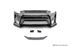 Nissan GTR R35 CBA DBA EBA 2008 2009 2010 2011 2012 2013 2014 2015 2016 2017 2018 2019 2020 2021 2022 2023 2024 (for installation on 2017-2024 vehicles, 2008-2016 hood is recommended) with Aftermarket Parts - HORIZON Front Bumper & Undertray Carbon Fiber / FRP from CMST Tuning