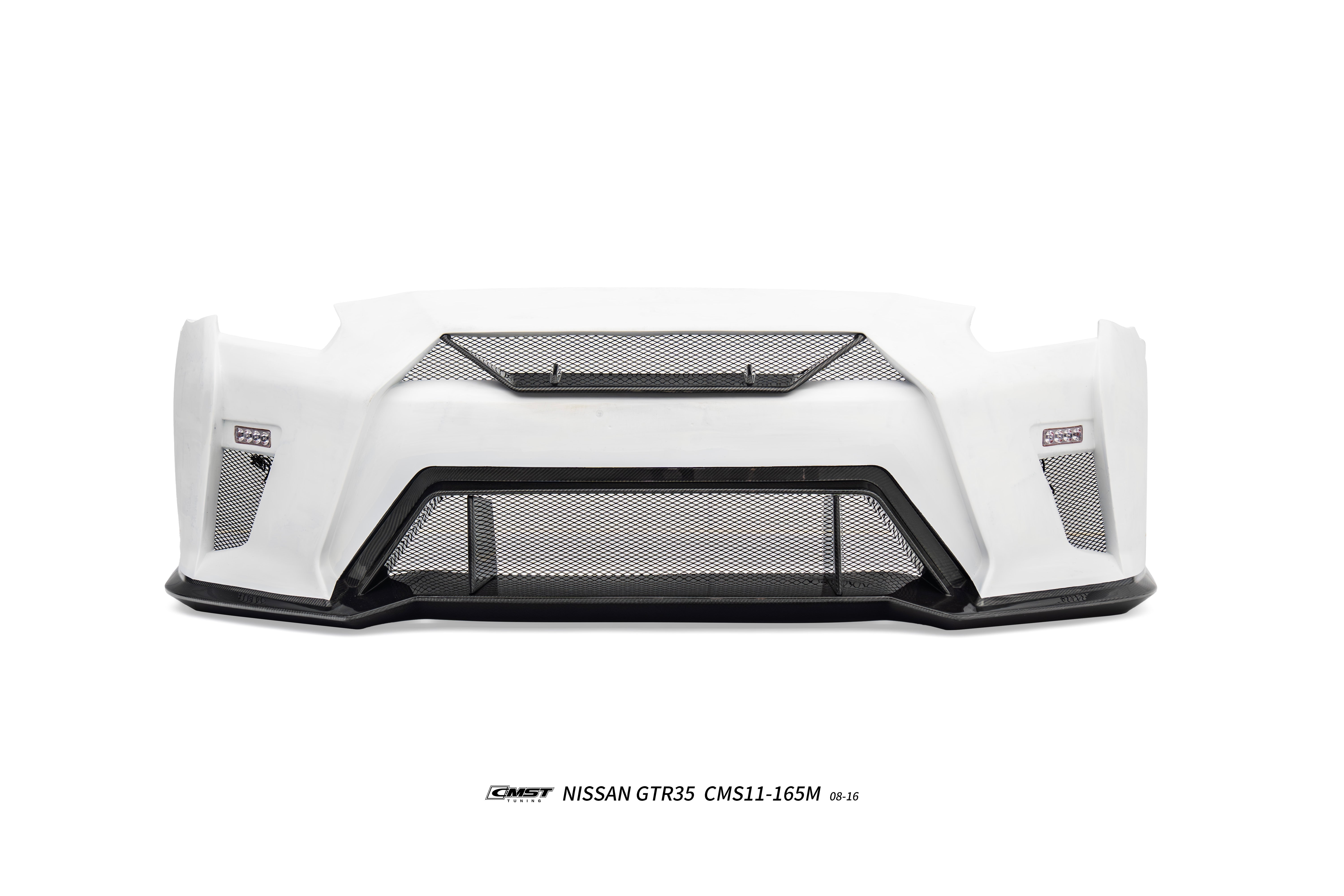 Nissan GTR R35 CBA DBA EBA 2008 2009 2010 2011 2012 2013 2014 2015 2016 2017 2018 2019 2020 2021 2022 2023 2024 (for installation on 2017-2024 vehicles, 2008-2016 hood is recommended) with Aftermarket Parts - HORIZON Front Bumper & Undertray Carbon Fiber / FRP from CMST Tuning