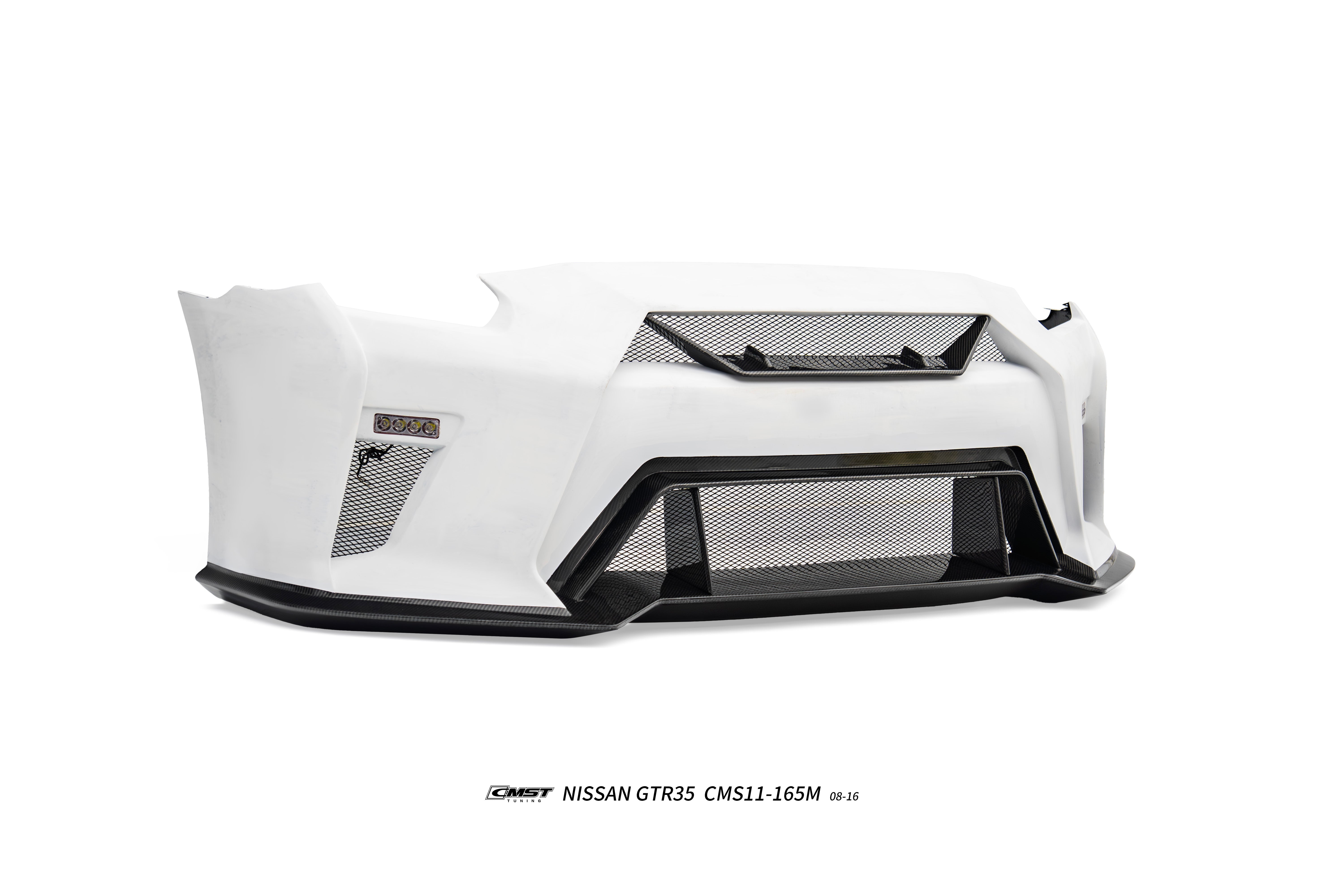 Nissan GTR R35 CBA DBA EBA 2008 2009 2010 2011 2012 2013 2014 2015 2016 2017 2018 2019 2020 2021 2022 2023 2024 (for installation on 2017-2024 vehicles, 2008-2016 hood is recommended) with Aftermarket Parts - HORIZON Front Bumper & Undertray Carbon Fiber / FRP from CMST Tuning
