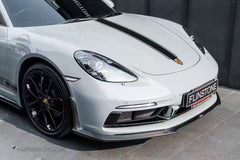 Porsche 718 Cayman Boxster Base S T 2017-ON with Aftermarket Parts - V1 Style Front Lip Splitter Carbon Fiber / FRP from CMST Tuning