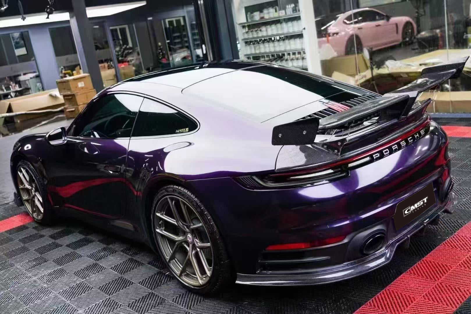 Porsche 911 992 992.1 Carerra Base/S/T/4/4S/Targa 4/Targa 4S/GTS 2020-2024 with Aftermarket Parts - V1 Style Carbon Fiber & FRP Rear Spoiler from CMST Tuning