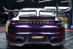 Porsche 911 992 992.1 Carerra Base/S/T/4/4S/Targa 4/Targa 4S/GTS 2020-2024 with Aftermarket Parts - V1 Style Carbon Fiber & FRP Rear Spoiler from CMST Tuning