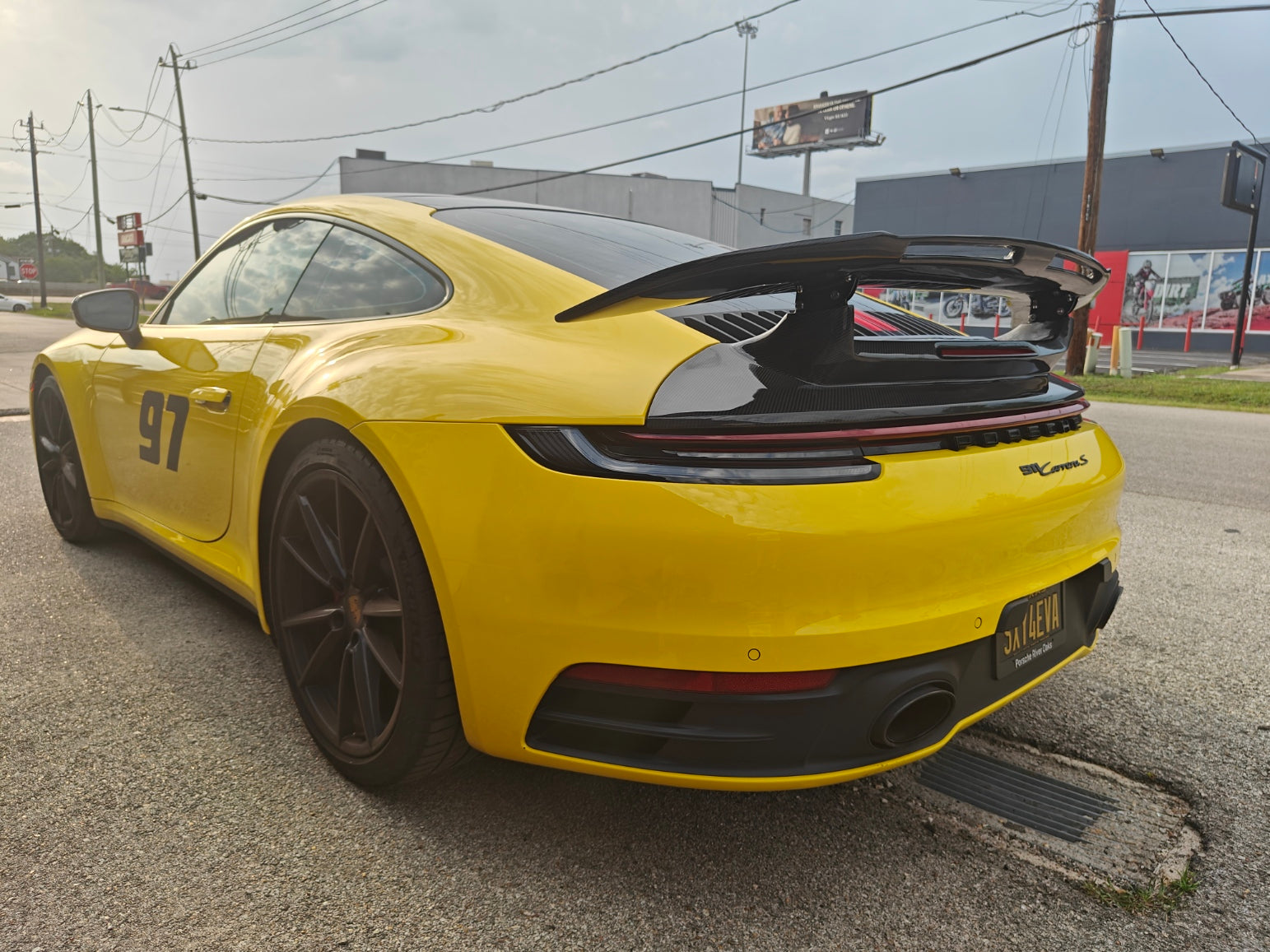 Porsche 911 992 992.1 Carrera Base/S/T/4/4S/Targa 4/Targa 4S/GTS 2020 2021 2022 2023 2024 with Aftermarket Parts - V2 Rear Wing Carbon Fiber/FRP from CMST Tuning