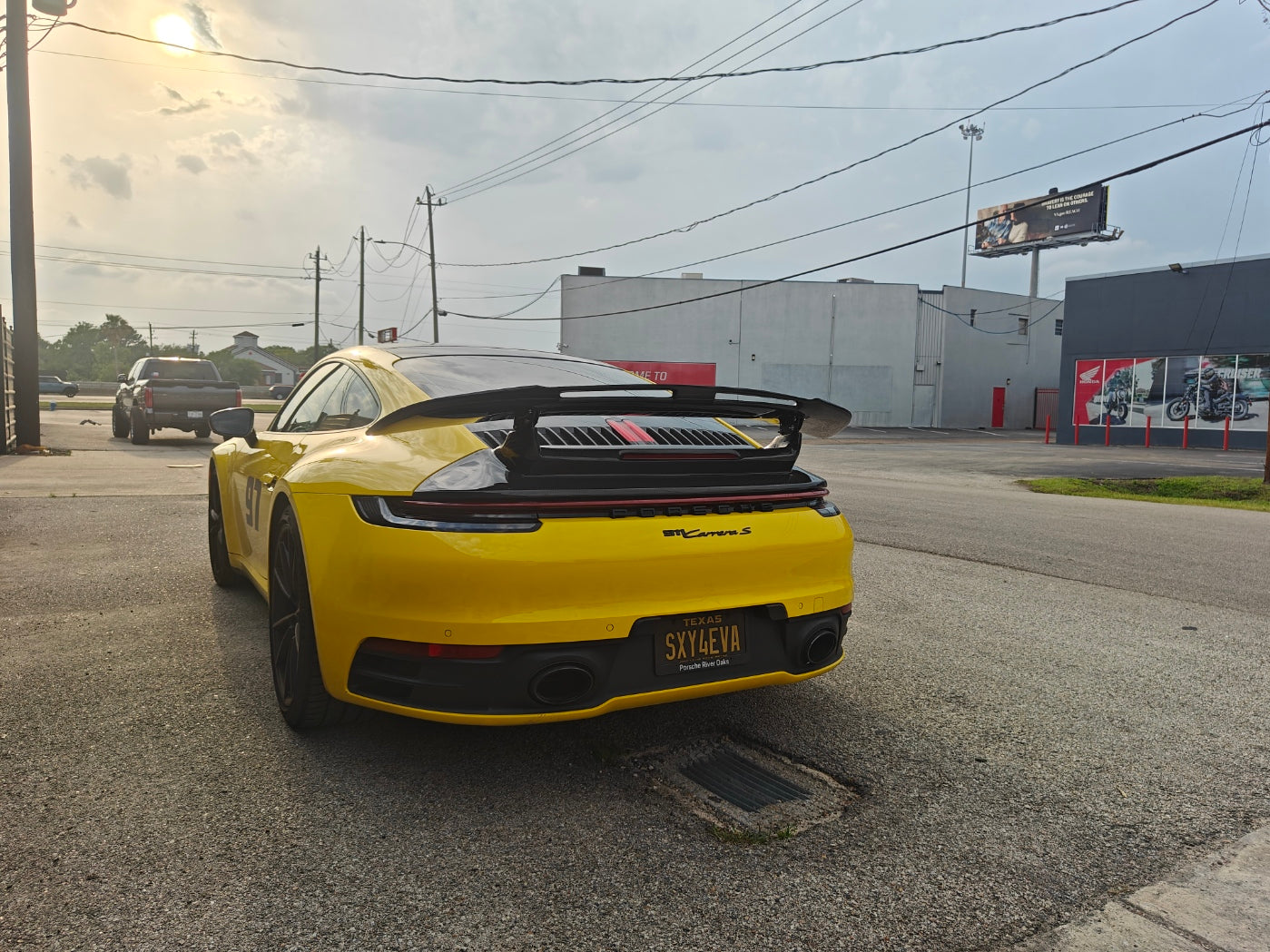 Porsche 911 992 992.1 Carrera Base/S/T/4/4S/Targa 4/Targa 4S/GTS 2020 2021 2022 2023 2024 with Aftermarket Parts - V2 Rear Wing Carbon Fiber/FRP from CMST Tuning