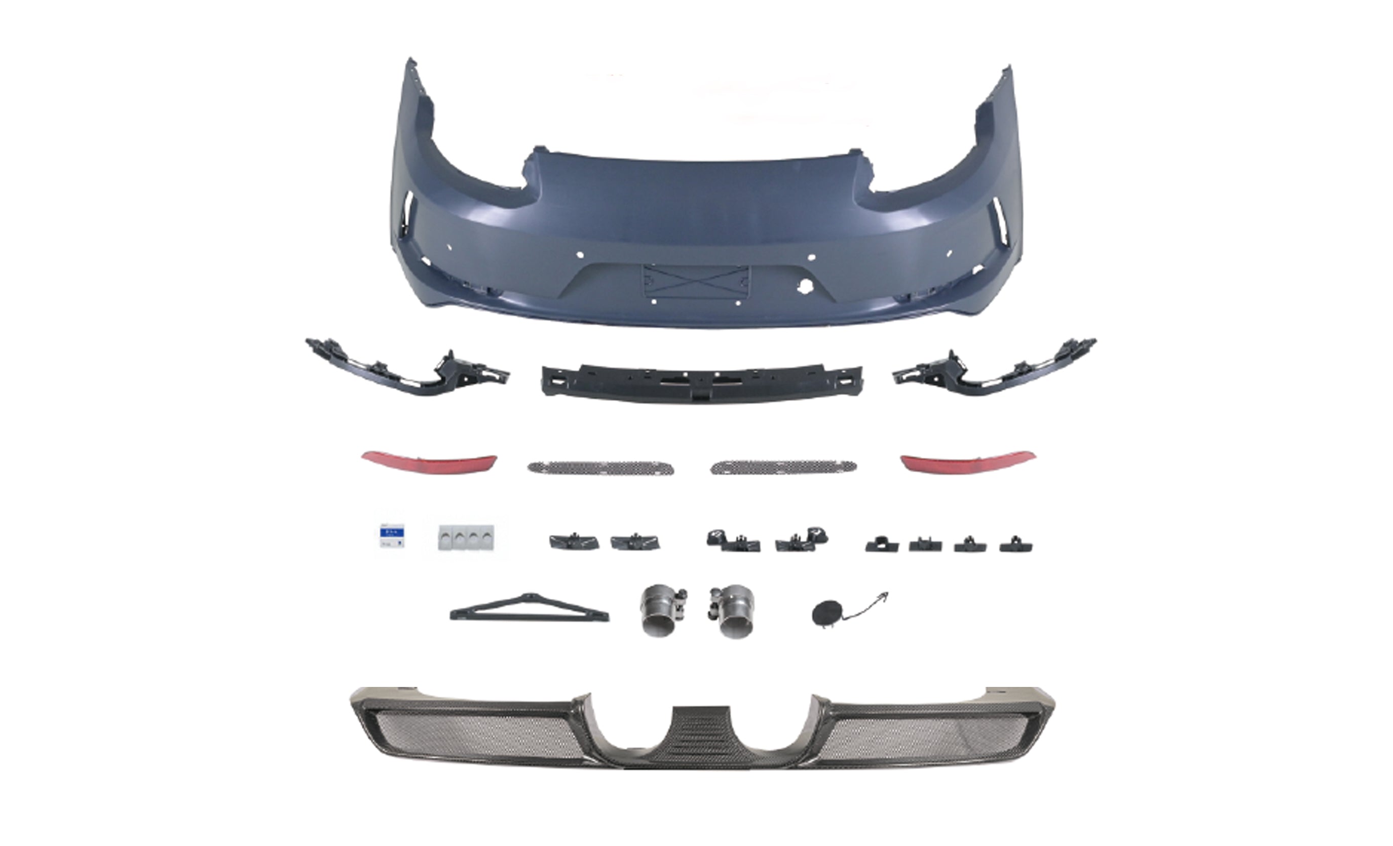 Porsche 991.1 Carrera Base/S/T 2012 2013 2014 2015 2016 (991.1 requires .2 taillights part number: PP18-002) & 991.2 Carrera Base/S/T 2017 2018 2019 with Aftermarket Parts – GT3 Conversion Style Rear Bumper & Diffuser Dry Pre-preg Carbon Fiber/PP Polypropylene/FRP from CMST Tuning
