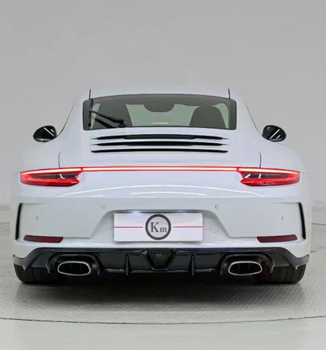 Porsche 991.1 Carrera Base/S/T 2012 2013 2014 2015 2016 (991.1 requires .2 taillights part number: PP18-002) & 991.2 Carrera Base/S/T 2017 2018 2019 with Aftermarket Parts – KDA Style Rear Bumper & Diffuser Dry Pre-preg Carbon Fiber/PP Polypropylene/FRP from CMST Tuning
