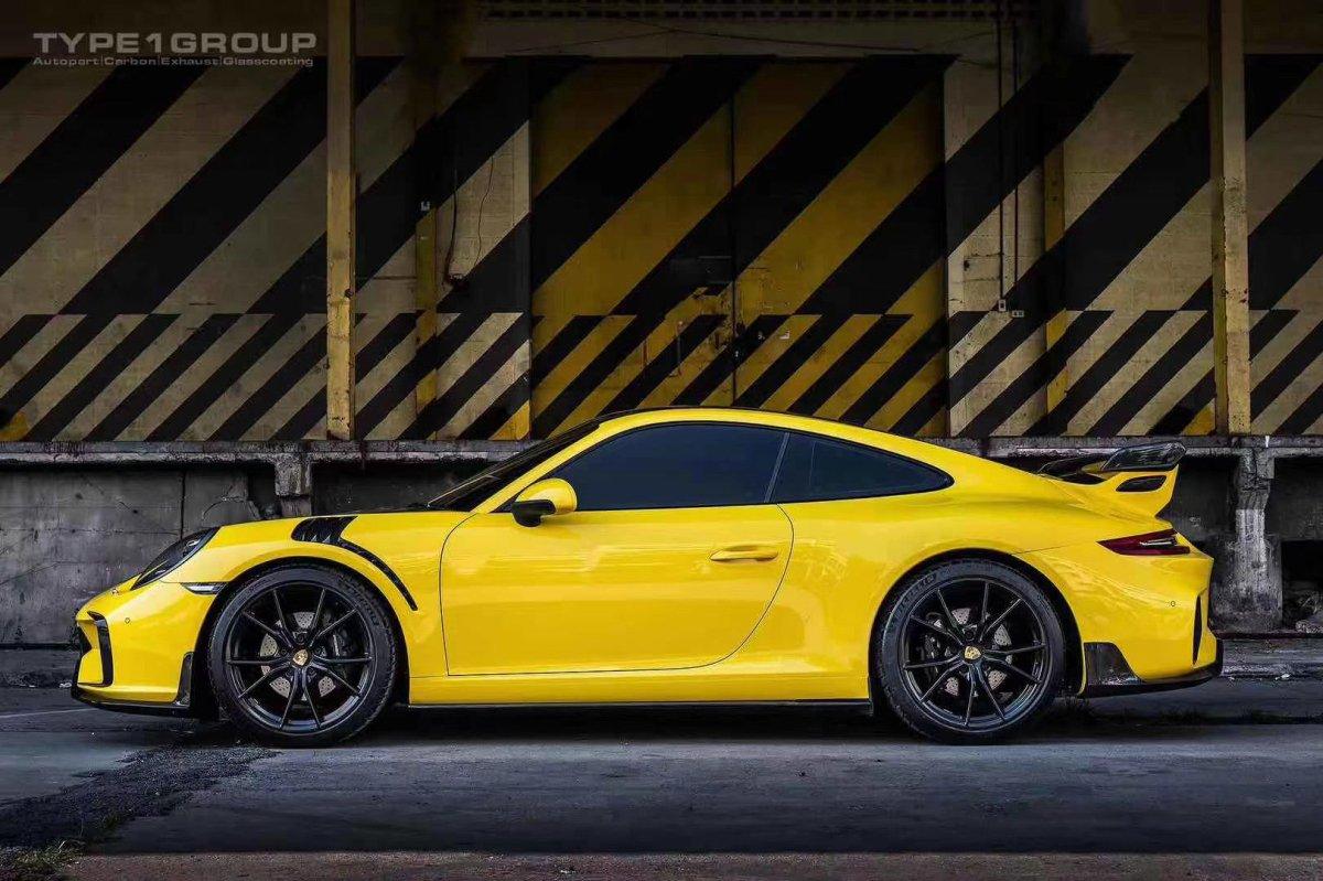 Porsche 991.1 Carrera Base/S/T 2012 2013 2014 2015 2016 &  991.2 Carrera Base/S/T 2017 2018 2019 with Aftermarket Parts - Side Skirts Carbon Fiber/FRP from CMST Tuning