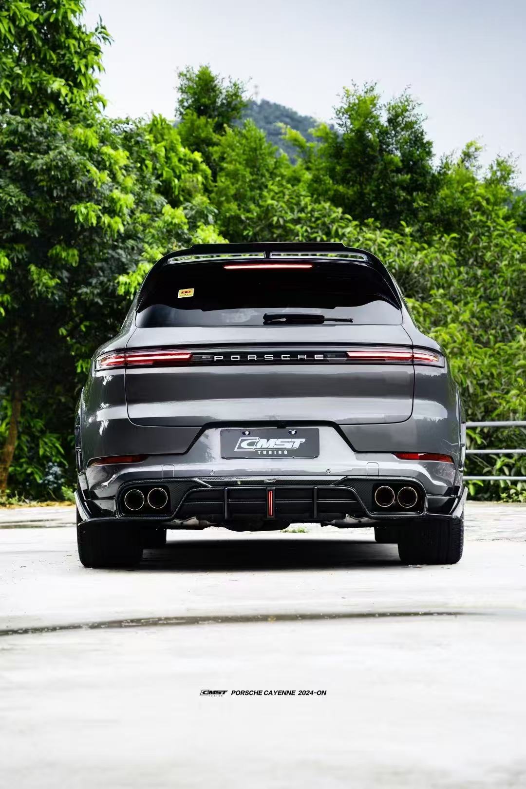 Porsche Cayenne 9Y0 9Y0.2 Base/S/AWD/E-Hybrid 2024-ON with Aftermarket Parts - Rear Roof Spoiler Carbon Fiber / FRP from CMST Tuning