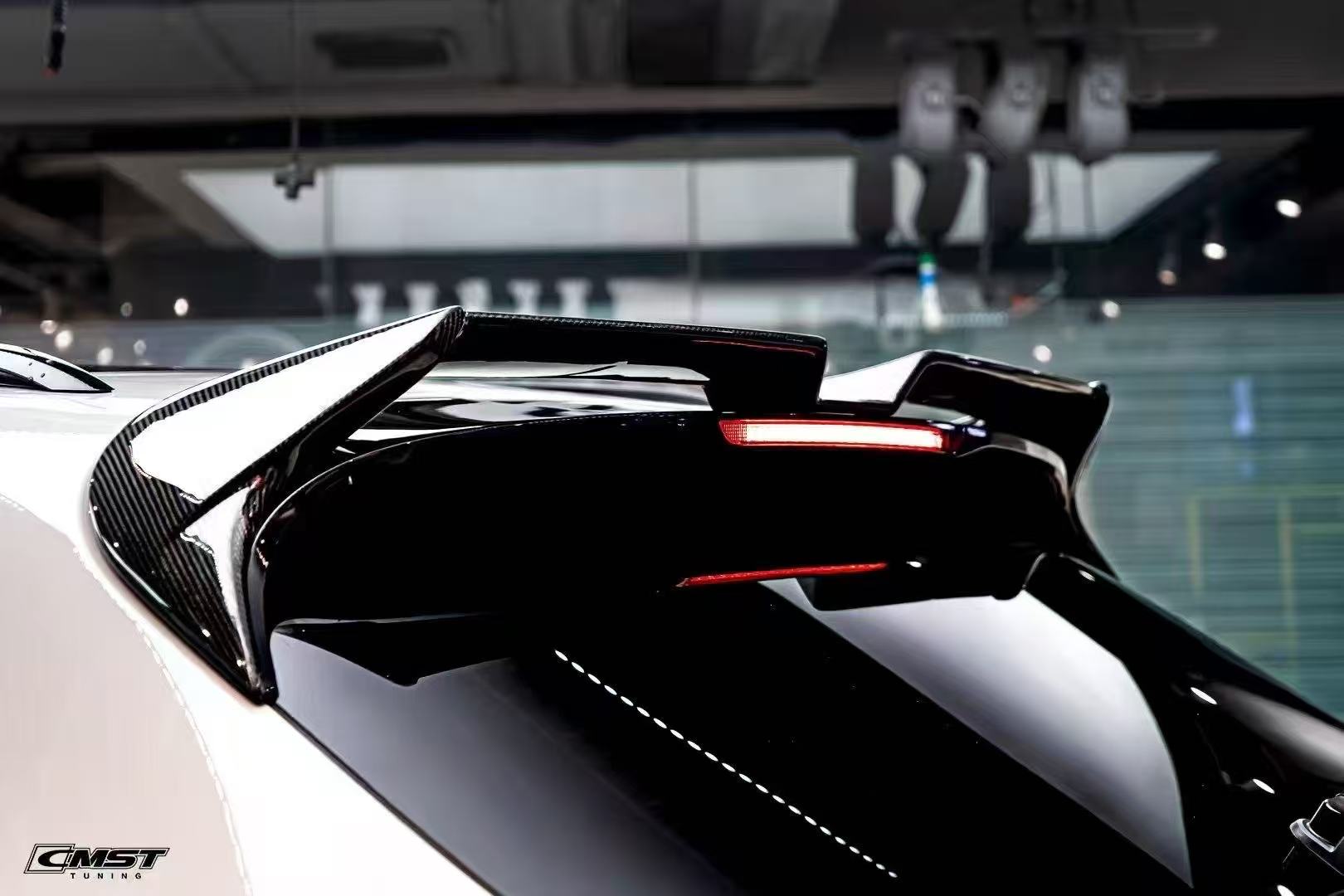 Porsche Macan 95B.1 Base/S/GTS/Sport Edition/Turbo 2016 2017 2018 & Macan 95B.2 Base/S/GTS/Turbo 2019 2020 2021 with Aftermarket Parts - Rear Roof Spoiler Carbon Fiber / FRP from CMST Tuning