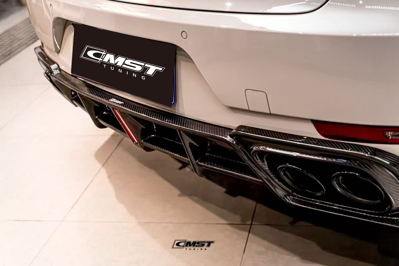 Porsche Macan 95B.1 Base/S/GTS/Sport Edition/Turbo 2015 2016 2017 2018 & Macan 95B.2 Base/S/GTS/Turbo 2019 2020 2021 with Aftermarket Parts - Rear Diffuser Carbon Fiber / FRP from CMST Tuning