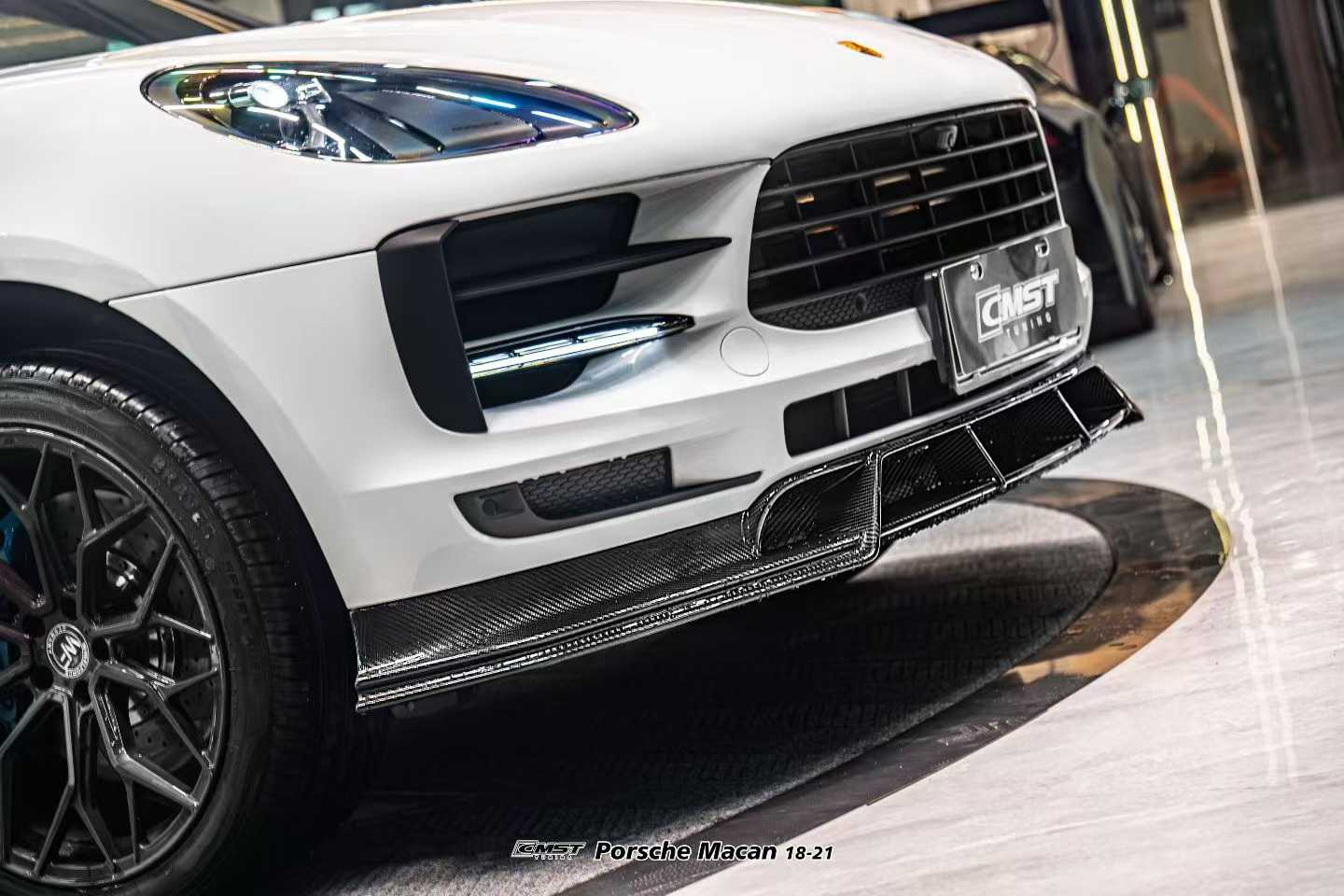 Porsche Macan 95B.2 Base / S 2019 2020 2021 with Aftermarket Parts - Front Lip Carbon Fiber / FRP from CMST Tuning