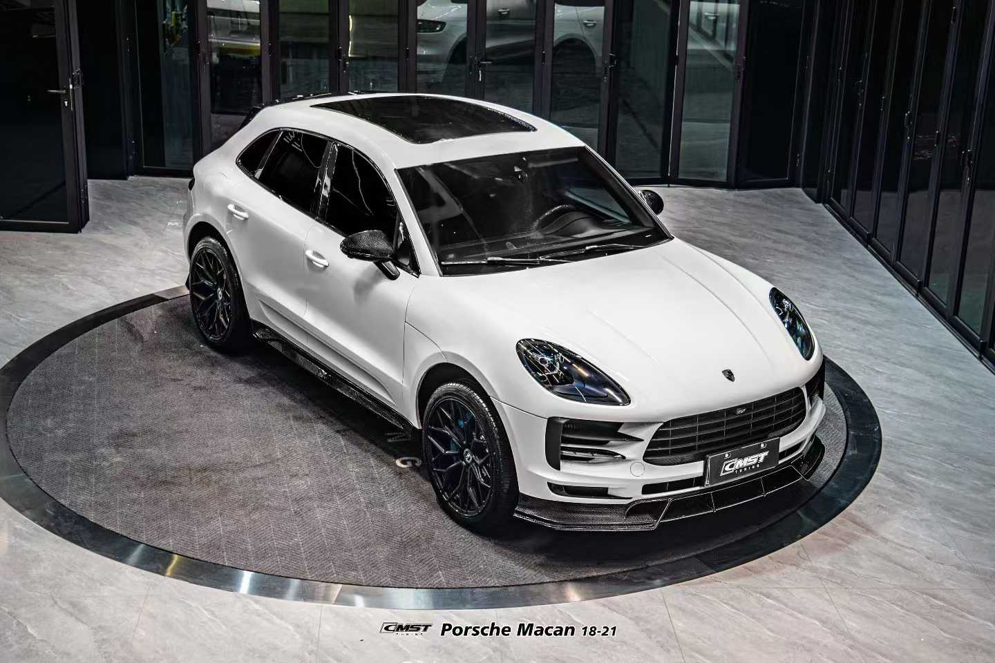 Porsche Macan 95B.1 Base/S/GTS/Sport Edition/Turbo 2015 2016 2017 2018 & Macan 95B.2 Base/S/GTS/Turbo 2019 2020 2021 with Aftermarket Parts - Side Skirts Carbon Fiber / FRP from CMST Tuning