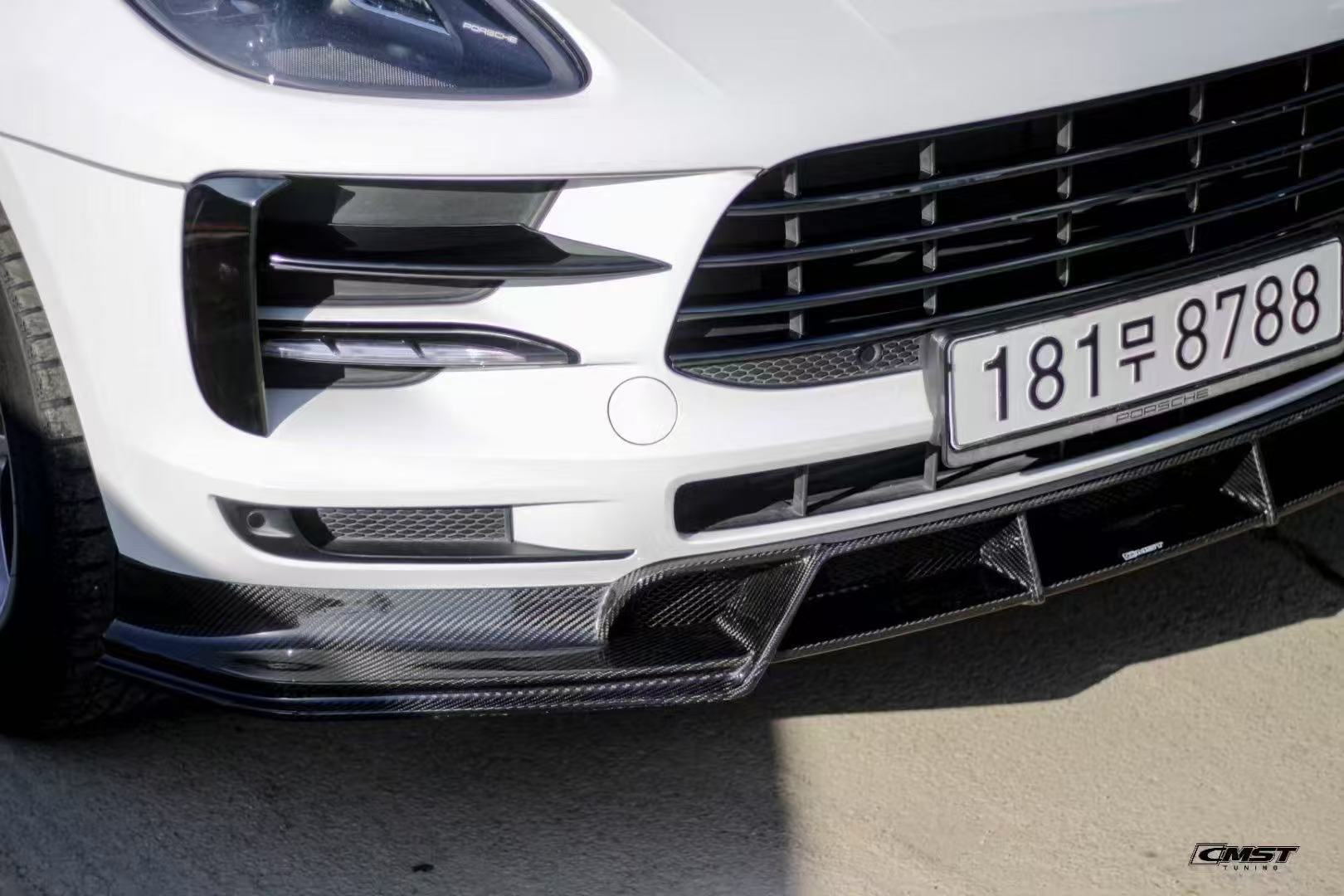 Porsche Macan 95B.2 Base / S 2019 2020 2021 with Aftermarket Parts - Front Lip Carbon Fiber / FRP from CMST Tuning