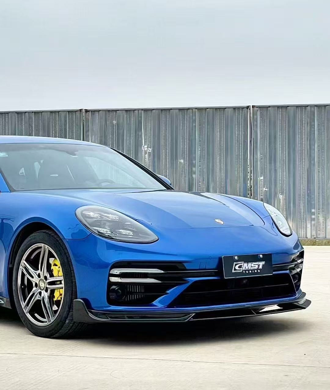 Porsche Panamera 971.2 Turbo/Turbo S 2021 2022 2023 (not all Turbo S has the same bumper, please make sure you have the same bumper as pictured) with Aftermarket Parts - Front Lip Splitter Pre-preg Carbon Fiber / FRP from CMST Tuning