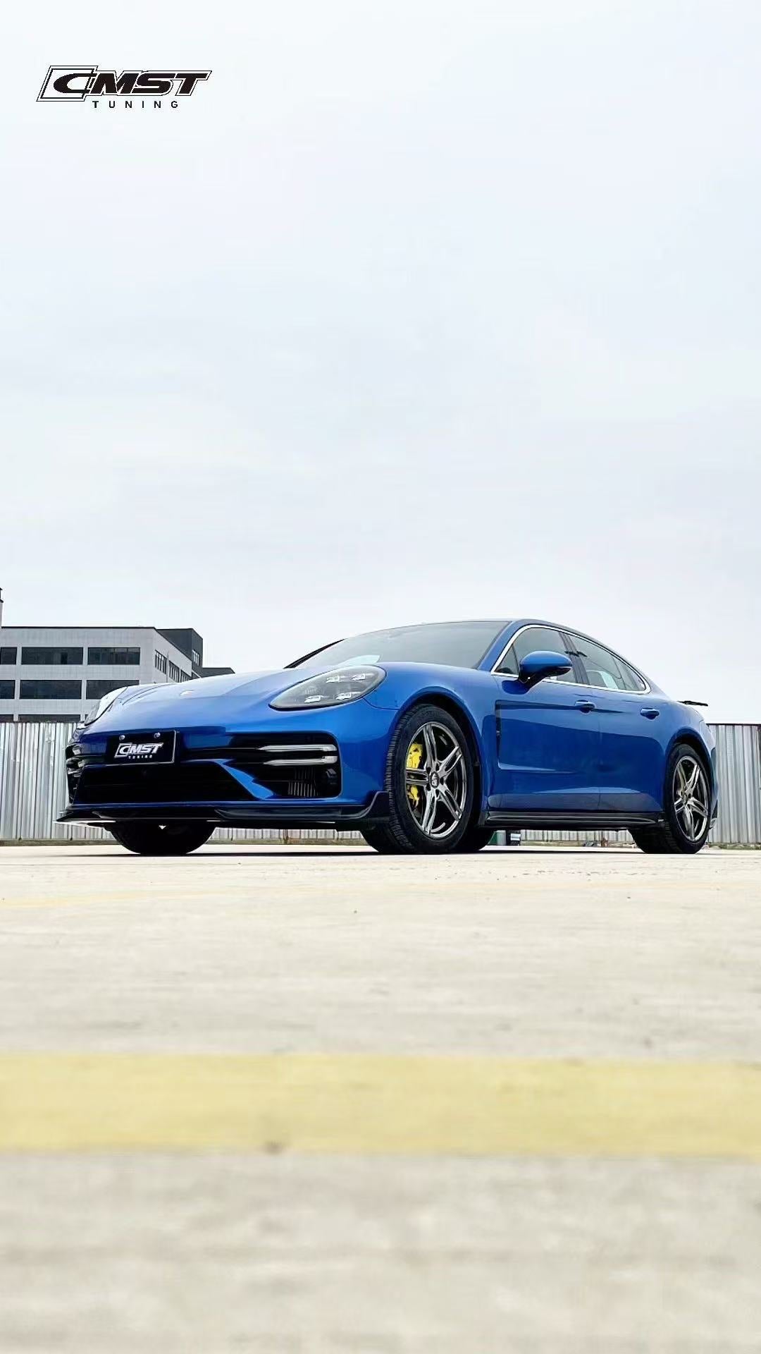 Porsche Panamera 971 971.1 RWD/Base/4/4S/GTS/Turbo/Turbo S 2017 2018 2019 2020 & Panamera 971 971.2 RWD/Base/4/4S/GTS/Turbo/Turbo S 2021 2022 2023 with Aftermarket Parts - Side Skirts Pre-preg Carbon Fiber / FRP from CMST Tuning