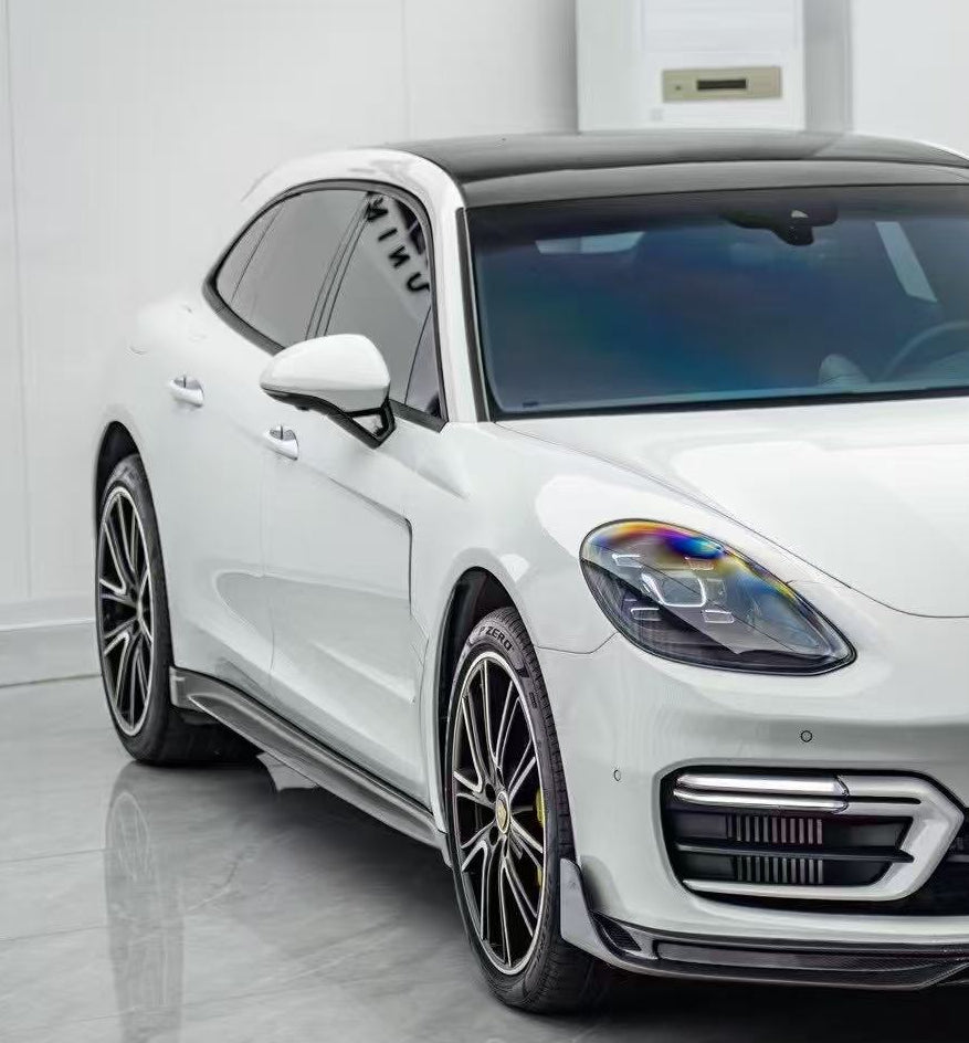 Porsche Panamera 971 971.1 RWD/Base/4/4S/GTS/Turbo/Turbo S 2017 2018 2019 2020 & Panamera 971 971.2 RWD/Base/4/4S/GTS/Turbo/Turbo S 2021 2022 2023 with Aftermarket Parts - Side Skirts Pre-preg Carbon Fiber / FRP from CMST Tuning
