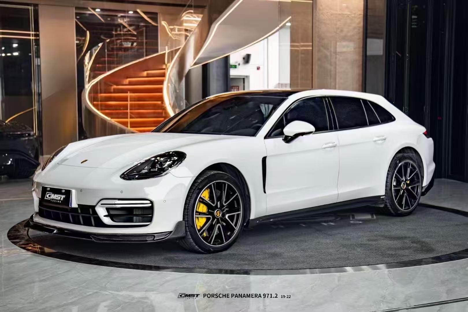 Porsche Panamera 971 971.2 RWD/Base/4/4S 2021-2023 with Aftermarket Parts - Pre-preg Carbon & FRP Front Lip from CMST Tuning