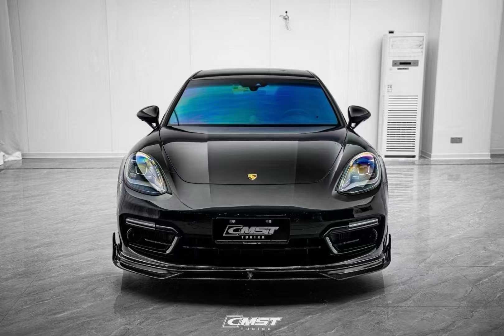 Porsche Panamera 971 971.2 RWD/Base/4/4S 2021-2023 with Aftermarket Parts - Pre-preg Carbon & FRP Front Lip from CMST Tuning